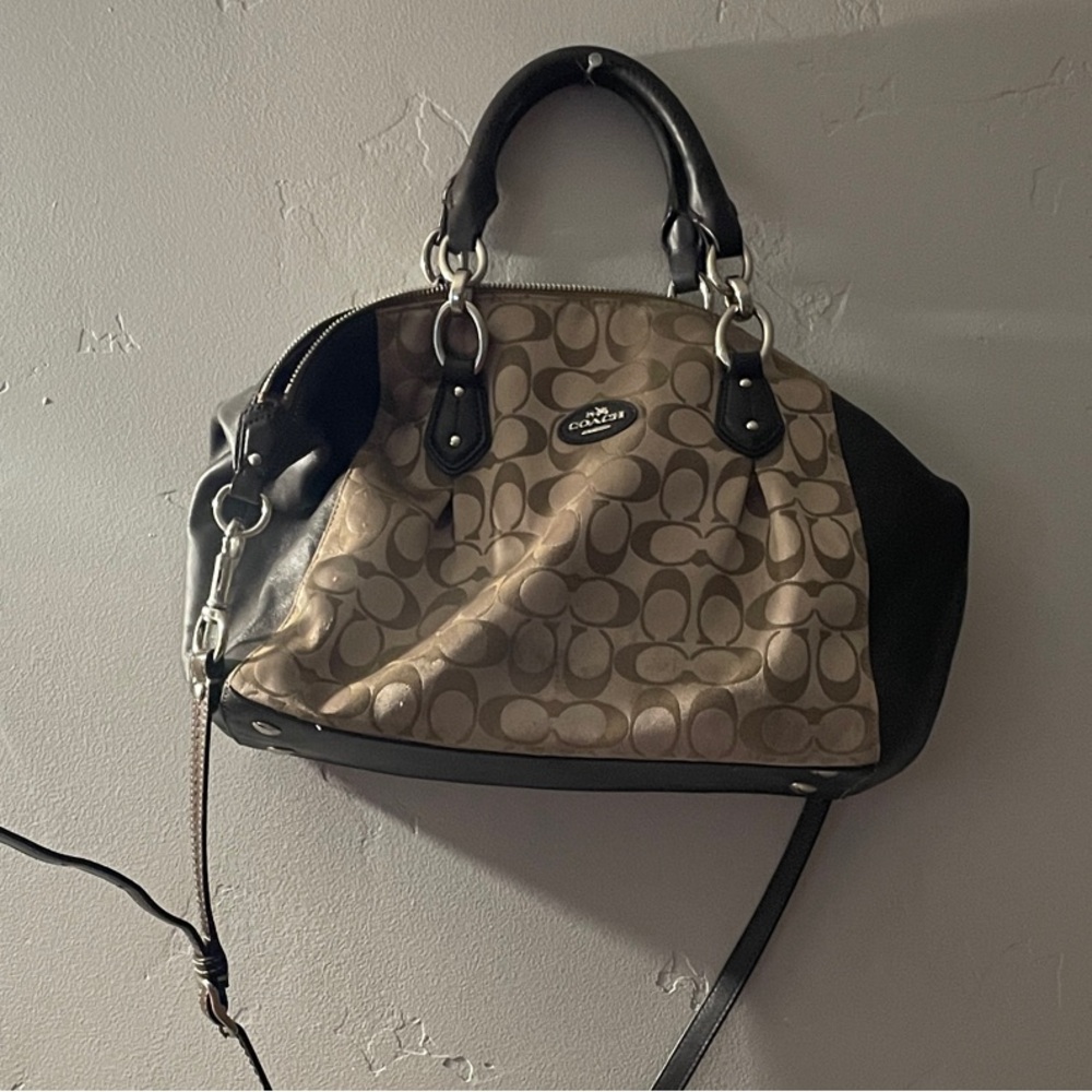 Coach Black and Brown Signature Satchel